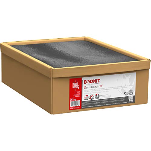 Bornit - Guss-Asphalt Reparatur von Schlagloch und Frostschaden - Baustoff: Körnung 0-2 (Guss-Asphalt 20), 25kg von BORNIT