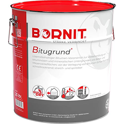 Bornit - Bitugrund Bitumen-Voranstrich | Grundierung | schnelltrocknend - Gebindegröße: 25 Liter von BORNIT