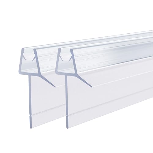 Boromal 2x100cm Duschdichtung, Dichtung Transparent für 5-8mm Glastür Duschwand Badewanne Duschkabine Wasserabweiser Schwallschutz Duschdichtungen für Duschtüren von Boromal