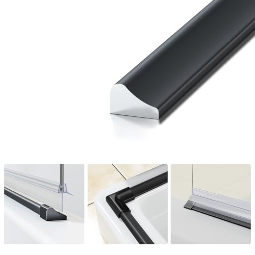 Boromal 95CM Schwallschutzprofil für Dusche Schwallleiste Alu Schwallschutzleiste für Glas Duschen, Schwarz, 1 Stück Boromal 95CM Schwallschutzprofil für Dusche Schwallleiste Alu Schwallschutzleiste für Glas Duschen, Schwarz, 1 Stück von Boromal