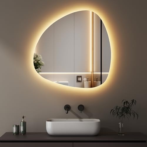 Boromal Asymmetrischer Badspiegel mit Beleuchtung 80x80cm LED Asymmetrischer Spiegel mit Beleuchtung Spiegel mit Licht Badezimmer Wandspiegel mit Touch-Schalter, 3 Lichtfarbe Dimmbar Boromal Asymmetrischer Badspiegel mit Beleuchtung 80x80cm LED Asymmetrischer Spiegel mit Beleuchtung Spiegel mit Licht Badezimmer Wandspiegel mit Touch-Schalter, 3 Lichtfarbe Dimmbar von Boromal