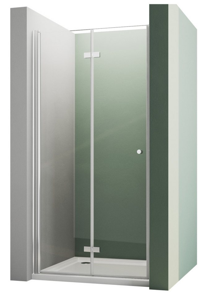 Boromal Dusch-Falttür Nischentür Dusche 75-120cm Duschtür Faltbar Nische Glastür 185H, 75x185 cm, 6mm ESG Glas Duschwand Duschabtrennung von Boromal