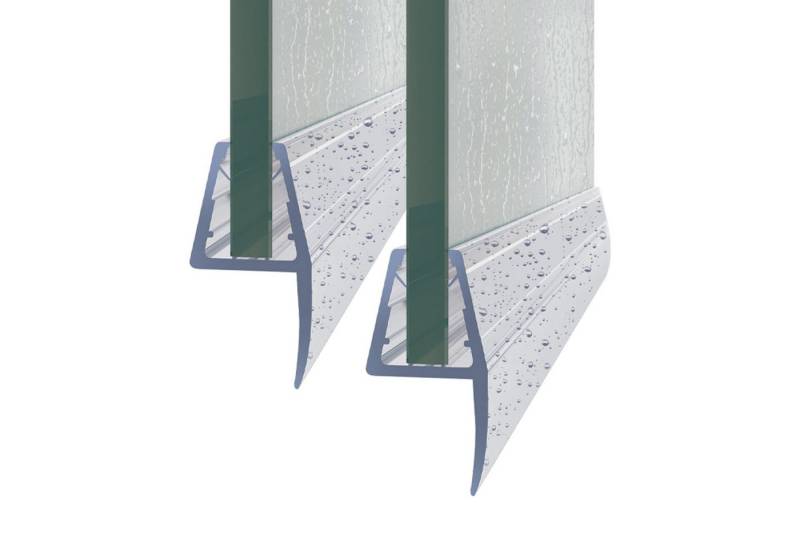Boromal Duschdichtung Ersatzdichtung Wasserabweiser PVC 100cm für 4-6mm Glas Duschtür, L: 100 cm, (Wasserabweiser Schwallschutz, 2-St., für Glastür Duschwand Duschkabine), frei zu schneiden von Boromal