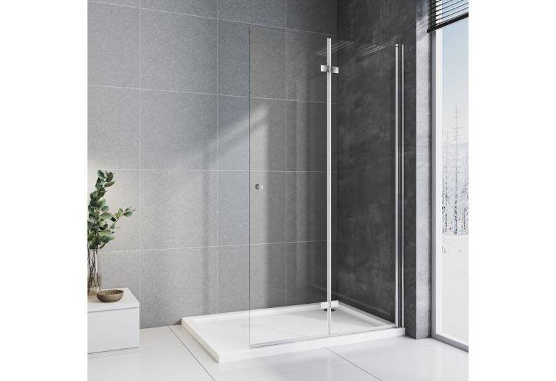 Boromal Duschwand faltbar für Dusche Walk In Duschglas, Sicherheitsglas, (Duschabtrennung 180º Faltwand, 70,7-116,7cm), Rechts und links montierbar von Boromal