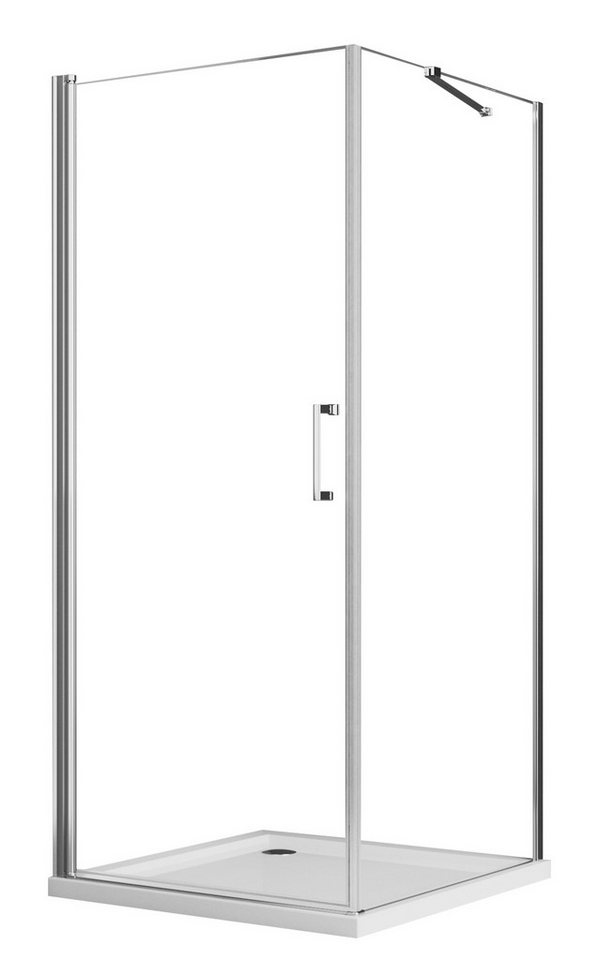 Boromal Eckdusche 80x80 Duschkabine Pendeltür mit Seitenwand Eckeinstieg Duschabtrennung, BxT: 80x75 cm, 6mm ESG Glas Duschtrennwand Drehtür Boromal Eckdusche 80x80 Duschkabine Pendeltür mit Seitenwand Eckeinstieg Duschabtrennung, BxT: 80x75 cm, 6mm ESG Glas Duschtrennwand Drehtür von Boromal