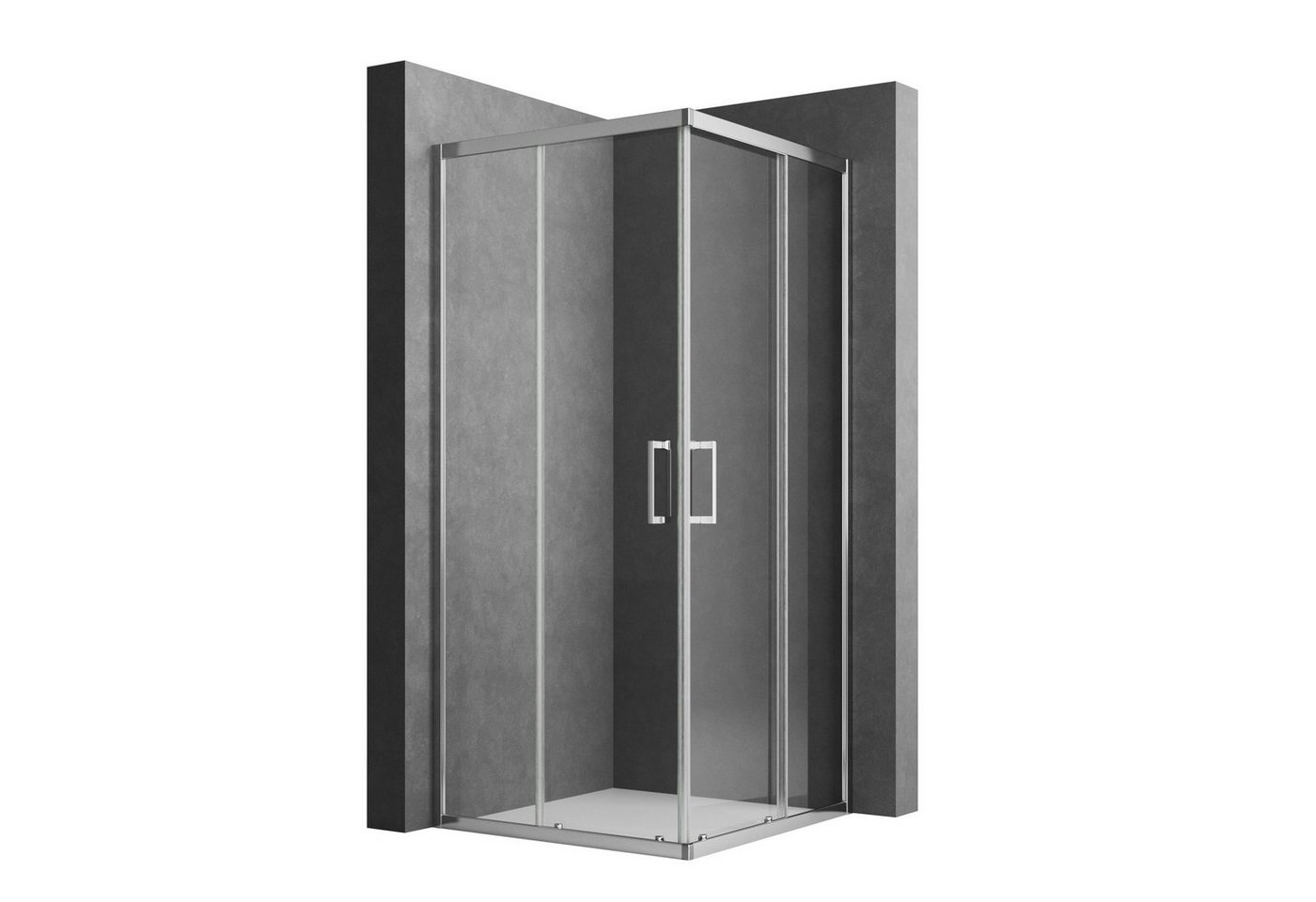 Boromal Eckdusche Duschkabine 90x80 80x90 Schwarz Chrom H:185/195 Schiebetür Falttür, BxT: 90x80 cm, 5mm ESG Sicherheitsglas, Duschwand für Dusche, Alu Rahmen, Aluprofile, Doppelten Türrollen, Schnellfreigabefunktion von Boromal