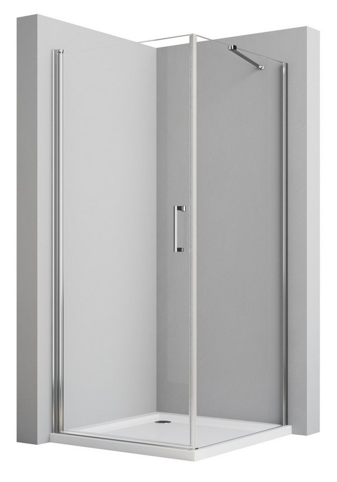 Boromal Eckdusche Duschkabine ecke 90x90 cm Eckeinstieg Duschwand Dusche 5mm ESG Glas, BxT: 90x90 cm Boromal Eckdusche Duschkabine ecke 90x90 cm Eckeinstieg Duschwand Dusche 5mm ESG Glas, BxT: 90x90 cm von Boromal