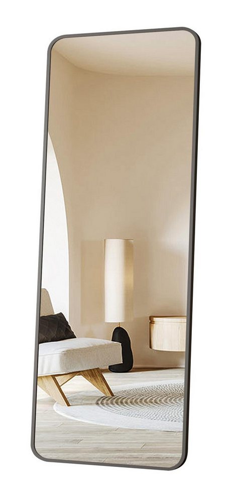 Boromal Ganzkörperspiegel Wandspiegel Standspiegel Schwarz Groß Flur 160x40cm 140x40cm (Flurspiegel,Hochspiegel, HD Groß Rechteckig), mit Aluminiumrahmen,Vertikal/Horizontal Installation von Boromal