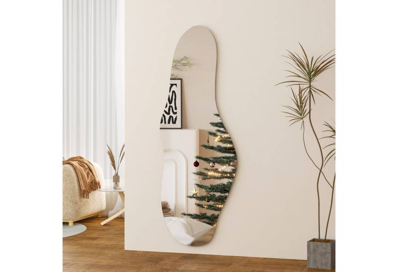 Boromal Ganzkörperspiegel groß Wandspiegel Asymmetrisch 165x60cm Dekospiegel Modern Rahmenlos (Flurspiegel ganzkörper, mit Metall Haken), 5mm HD Umweltfreundlich Spiegel von Boromal