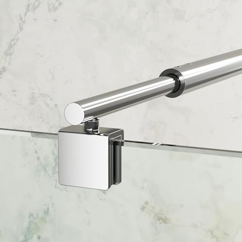 Boromal Haltestange Duschwand, Haltestange für Duschwände Stabilisierungsstange Haltestange rund Stabilisator für Glasdicke 8-10 mm Dusche Duschwand Duschabtrennung Edelstahl 73-120cm (1 Stück) von Boromal