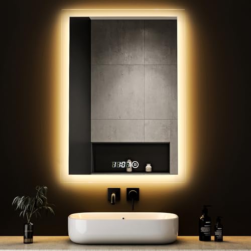 Boromal LED Badspiegel mit Beleuchtung und Uhr 50x70cm Badezimmerspiegel Badezimmer Spiegel 3 Lichtfarbe Dimmbar 3000-6500K Wandspiegel Lichtspiegel LED Spiegel mit Uhr + Touchschalter Boromal LED Badspiegel mit Beleuchtung und Uhr 50x70cm Badezimmerspiegel Badezimmer Spiegel 3 Lichtfarbe Dimmbar 3000-6500K Wandspiegel Lichtspiegel LED Spiegel mit Uhr + Touchschalter von Boromal