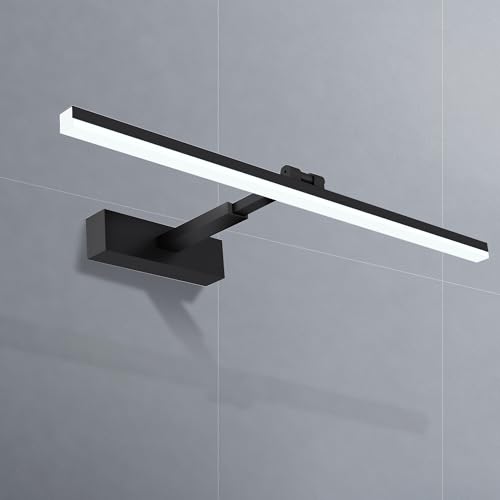 Boromal Led Spiegelleuchte Badezimmer Spiegelleuchte Schwarz 60cm IP44 6500K Badezimmerlampe Spiegellampe Schminklicht Badezimmerschrank Spiegelleuchten von Boromal