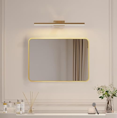 Boromal Spiegel Gold 40x60cm Rechteckiger Metallrahmen Badezimmerspiegel Gold Badspiegel Gold Wandspiegel Dekorative Spiegel für Badezimmer, Waschräume, Schlafzimmer von Boromal