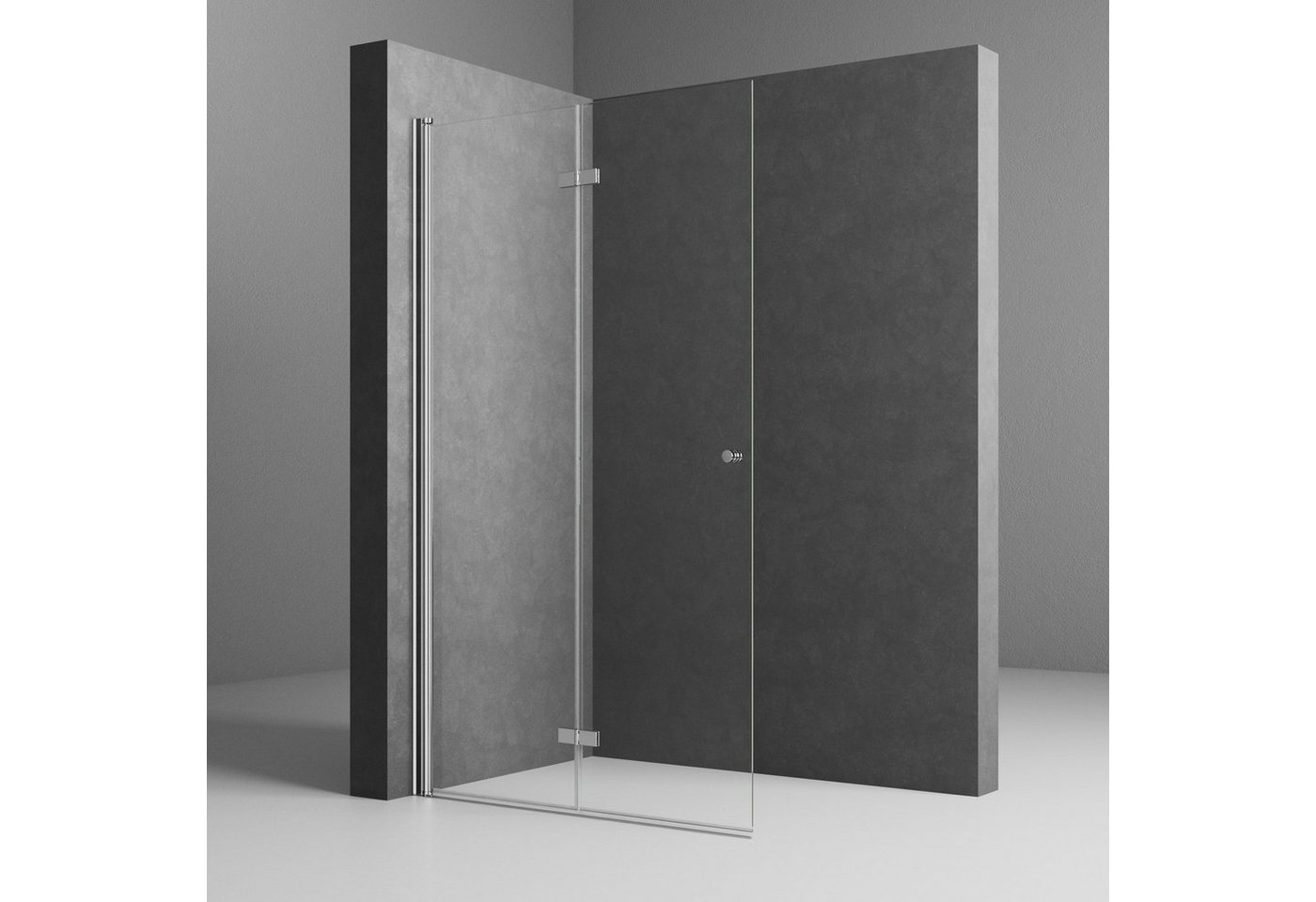 Boromal Walk-in-Dusche Walk In Dusche Duschwand Duschtrennwand Glas Glaswand, Einscheibensicherheitsglas, (Duschtür Falttür, 71-116cm), Rechts-und Links montierbar von Boromal