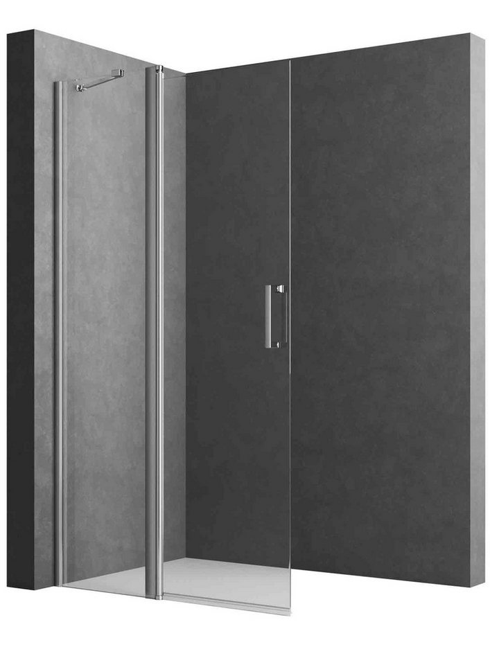 Boromal Walk-in-Dusche faltbar Walk In Dusche Duschwand, Einscheibensicherheitsglas, (Falttür Faltwand), Rechts-und Links montierbar von Boromal