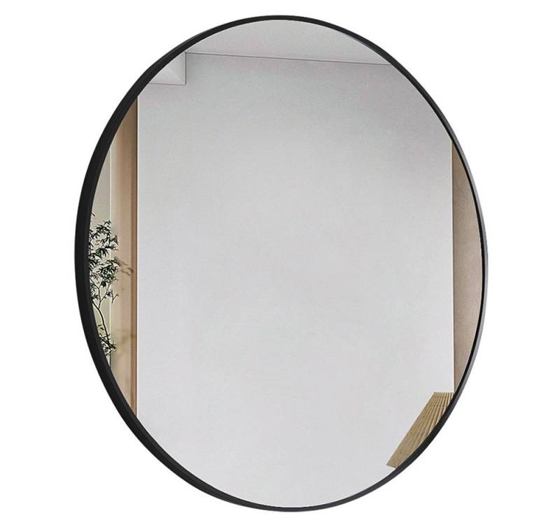 Boromal Wandspiegel Spiegel Rund 60 cm Schwarz Metall Rahmen Wand Flurspiegel Badspiegel, für Badezimmer Waschtisch Wohnzimmer Schlafzimmer Esszimmer Eingänge von Boromal