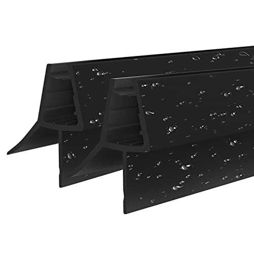 Duschdichtung 2x100cm Schwarz Wasserabweiser Ersatzdichtung Dichtkeder Für 7-8mm Glasdicke Mit Abreißbare Dichtungslippe von Boromal