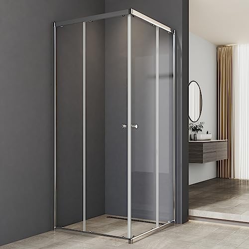 Duschkabine Eckeinstieg 75x75cm Schiebetür 6mm ESG Glas Duschabtrennung Duschwand Höhe 185cm Duschkabine Eckeinstieg 75x75cm Schiebetür 6mm ESG Glas Duschabtrennung Duschwand Höhe 185cm von Boromal