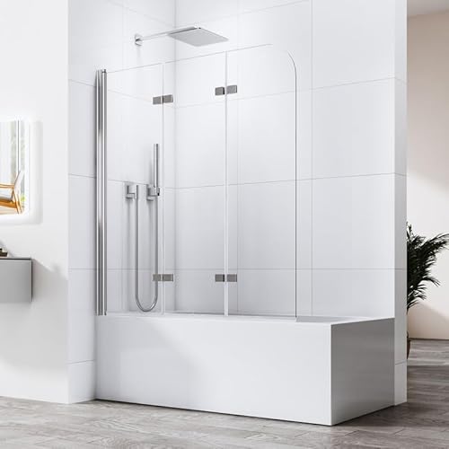 Duschwand für badewanne, Boromal Duschwand 3 teilig faltbar Badewannen duschwand 140x140cm, 6mm Nano Glas Duschwand Badewanne Badewannenaufsatz Duschtrennwand Duschabtrennung für Badewanne von Boromal