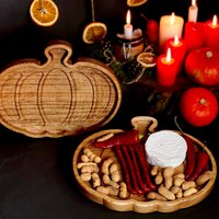 Hand Geschnitzte Eiche Kürbis Platte Servierbrett Aus Holz, Weihnachtsdekor Hand Geschnitzte Eiche Kürbis Platte Servierbrett Aus Holz, Weihnachtsdekor von BorovetsWooden