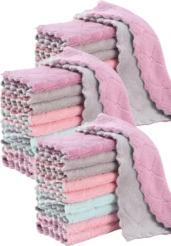 24 Stück Küchen-Geschirrtücher, superweiches und saugfähiges Korallen-Fleece-Tuch, Korallen-Samt-Mikrofaser-Reinigungstuch, antihaftbeschichtet, ölwaschbar, schnell trocknend, Geschirrtücher für 24 Stück Küchen-Geschirrtücher, superweiches und saugfähiges Korallen-Fleece-Tuch, Korallen-Samt-Mikrofaser-Reinigungstuch, antihaftbeschichtet, ölwaschbar, schnell trocknend, Geschirrtücher für von Borsicge