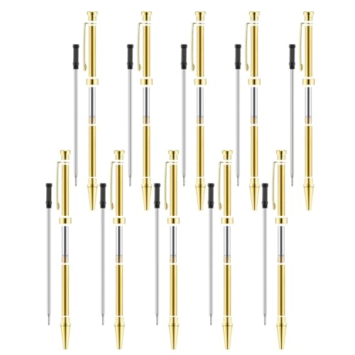 Bortivier 10-Teiliges Stift-Set zum Drechseln, 7 mm, Slimline-Stift-Drehset mit Nachfüll-Drehbank-Zubehör, Gold von Bortivier