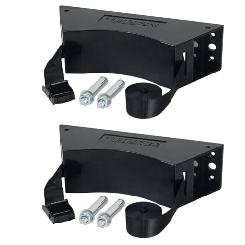 Bortivier 2 Stück Propan-Tankhalterung, Langlebige Schrauben, Langlebige ABS-Zylinder mit Schrauben und Sicherheitskette, Unterstützt 4–12 (Schwarz) von Bortivier