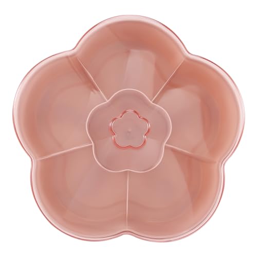 Bortivier Snack Aufbewahrungs Box, Blumen Form Snack Tablett mit Deckel, Nuss Bonbon Aufbewahrungs Box für Lebensmittel, Obst Box Trocken Obst BehäLter, Rosa von Bortivier