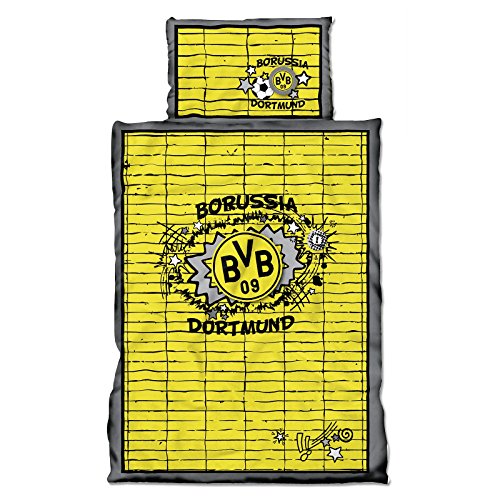 BVB Bettwäsche Graffiti 100x135 + 1x 40x60 von Borussia Dortmund