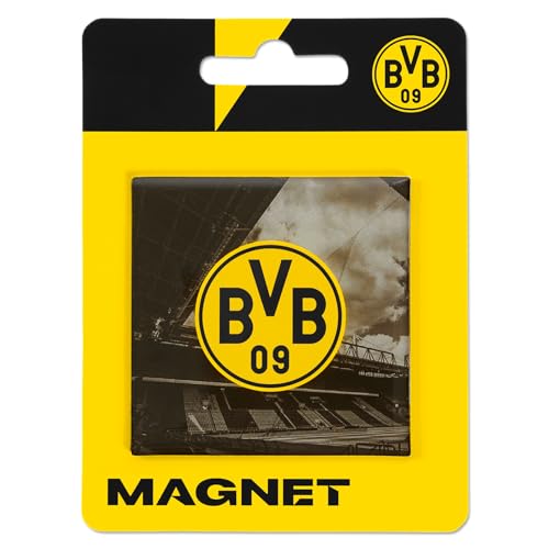 BVB Magnet Stadion, schwarzgelb, 6,5 x 6,5 cm, Borussia Dortmund Emblem, Stadionjubiläum von Borussia Dortmund