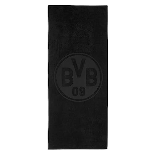 Borussia Dortmund BVB Badtuch - 180x70 cm - schwarz - 100% Baumwolle - BVB Emblem von Borussia Dortmund