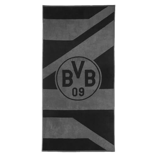 Borussia Dortmund BVB Duschtuch grau/schwarz 70x140 cm von Borussia Dortmund