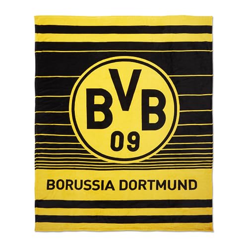 Borussia Dortmund BVB Fleecedecke Streifen - schwarzgelb - 200x150 cm - 100% Polyester von Borussia Dortmund