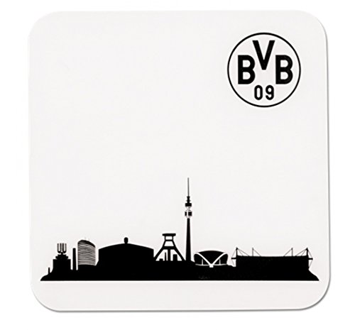 Borussia Dortmund BVB Untersetzer Set Skyline, Silikon, Weiß/Schwarz, 10 x 10 x 2 cm, 4-Einheiten von Borussia Dortmund