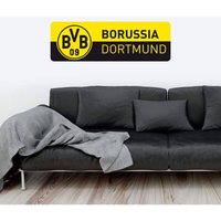 Borussia Dortmund - Fußball Wandtattoo bvb 09 Schriftzug Banner Gelb Schwarz Wandbild selbstklebend 100x33cm - gelb von Borussia Dortmund