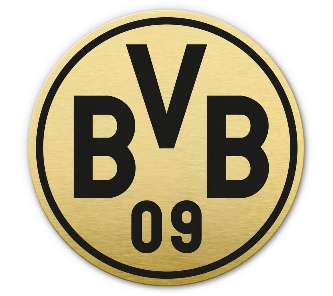 Borussia Dortmund Gemälde Metalloptik Poster BVB 09 Retro Borussia Dortmund Fußball Fans Logo, Wohnzimmer Bilder modern von Borussia Dortmund