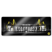 Glasbild Wohnzimmer Fußball Verein bvb Signal Iduna Park bei Nacht 100x40cm Glas Wandposter - schwarz von Borussia Dortmund
