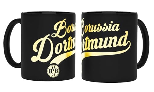 Borussia Dortmund Tasse - Metallic Schriftzug - Kaffeetasse Becher BVB 09 von Borussia Dortmund