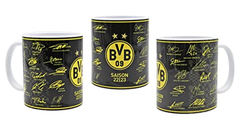 Borussia Dortmund Tasse - Unterschriften 2022/23 - schwarz Away Plus BVB 09 Aufkleber von Borussia Dortmund