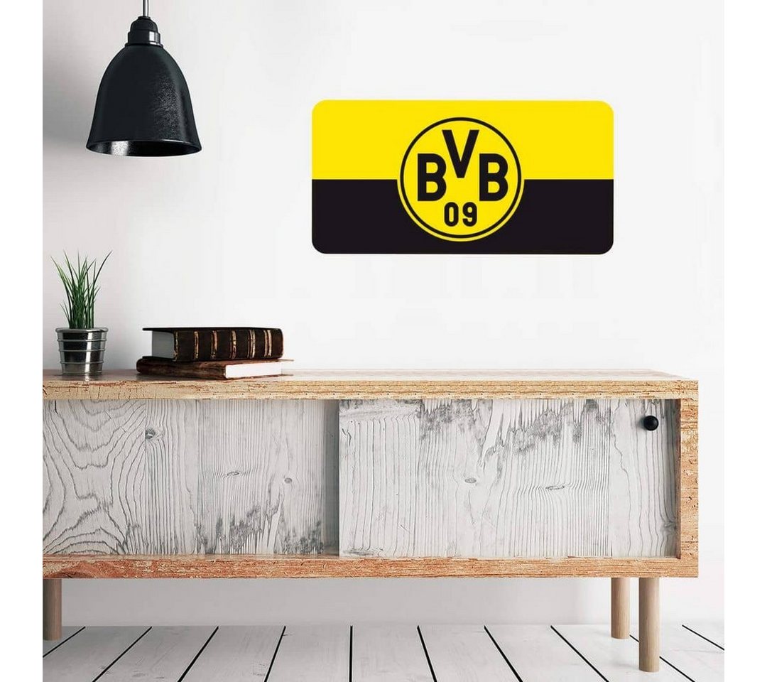 Borussia Dortmund Wandtattoo Fußball Wandtattoo Borussia Dortmund BVB 09 Logo Kinderzimmer Aufkleber, Wandbild selbstklebend, entfernbar von Borussia Dortmund