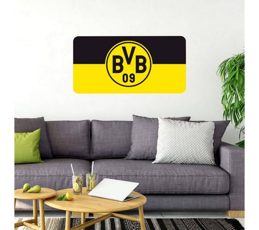Borussia Dortmund Wandtattoo Fußball Wandtattoo Borussia Dortmund BVB 09 Logo Kinderzimmer Aufkleber, Wandbild selbstklebend, entfernbar von Borussia Dortmund