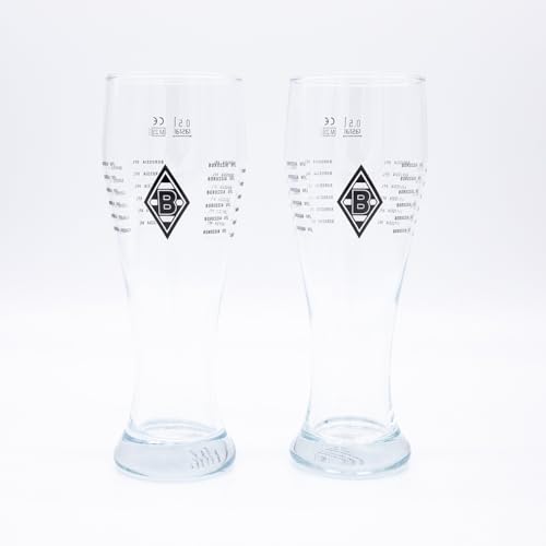 Borussia Mönchengladbach Weizenglas "VFL" 2er Set | Offizieller Fanartikel Fohlenshop | 0,5l Füllmenge | Vereinslogo und Schriftzug | Hochwertiges Glas von Borussia Mönchengladbach