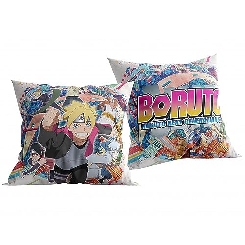 Halantex Boruto | Next Generation | 40 x 40 cm Kinder Deko-Kissen | Wende-Motiv von Halantex
