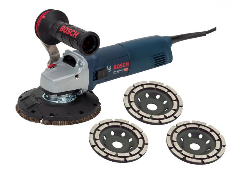 Bosch / Trongaard Winkelschleifer BETONSCHLEIFER / SANIERUNGSFRÄSE / PUTZFRÄSE 125mm / 1.400 Watt, (Komplett-Set) von Bosch / Trongaard