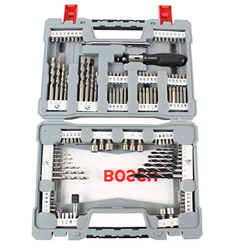 Bosch 105tlg. X-Line Bohrer- und Schrauberbit-Set (für Holz, Stein und Metall, inkl. Ratschen-Schraubendreher und Magnetstab, Zubehör Bohrschrauber und Schraubendreher) von Bosch Accessories