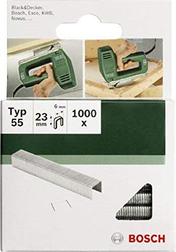 Bosch 1000x Klammer Typ 55 (Textilien/Gewebe, Teppich, Akustikplatten, Rasenteppich, 6 x 1.08 x 19 mm, Zubehör Tacker) von Bosch Accessories