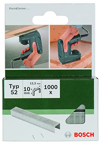 Bosch 1000x Klammer Typ 52 (Papier, Folien, Kunststoffplatten, Tapetenkleister, Akustikplatten, GFK, 12.3 x 1.25 x 10 mm, Zubehör Tacker) von Bosch Accessories