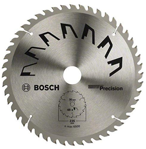 Bosch 1x Kreissägeblatt Precison (Sägeblatt für Holz, Ø 235 x 2.5/1.5 x 30/25 mm, 48 Zähne, ATB, mit 1x Reduzierring 25 mm, Zubehör Kreissäge) von Bosch Accessories