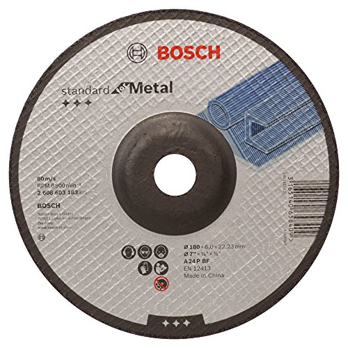 Bosch Professional 1x Standard for Metal Schleifscheibe (für Metall, Ø 180 x 6 x 22,23 mm, Gekröpft, Zubehör Winkelschleifer) von Bosch Professional
