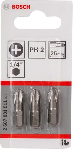 Bosch Accessories Bosch Professional Bit Extra Hard Kreuzschlitz (3 Stück, PH 2, Länge: 25 mm, Zubehör zum Schrauben) von Bosch Professional